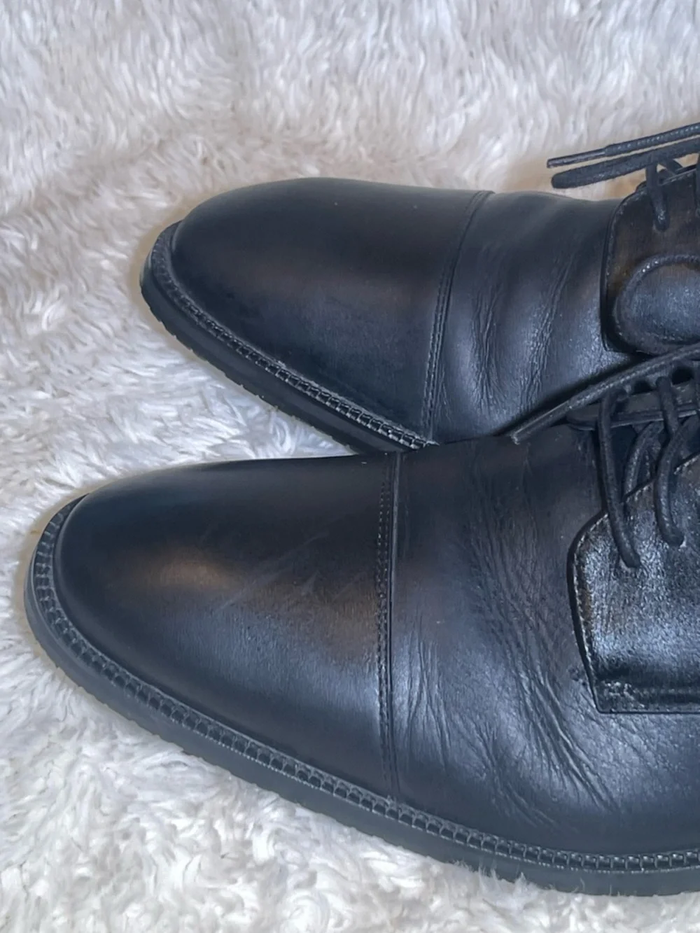 Cole Haan Men's Black Leather Cap-Toe Oxford Dress Shoes size 10.5